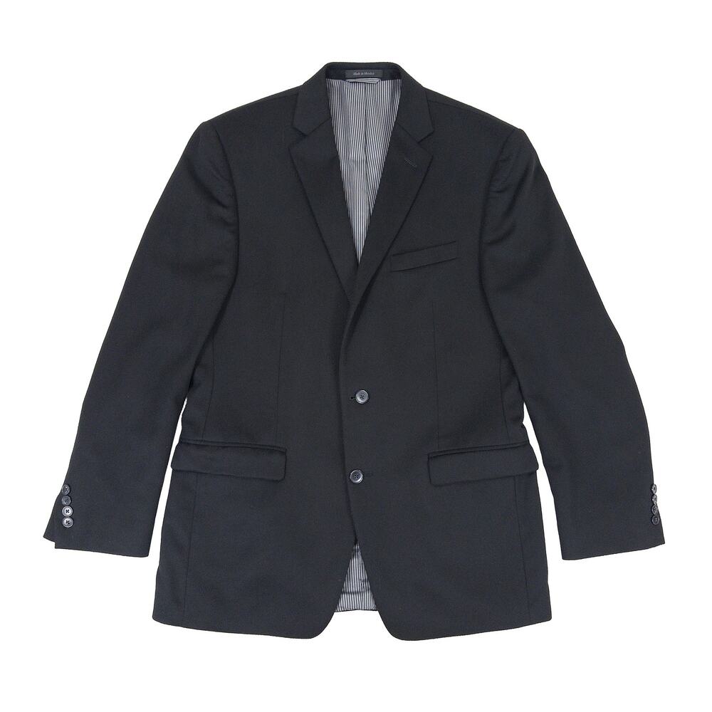 Calvin Klein 100% Cashmere Blazer Mens 42L Black Sport Coat Quiet Luxury